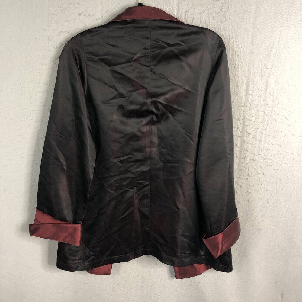 Gerogiou Studio 1 Jacket Womens Large Burgundy Irredescent Event Occasion Italy - Picture 3 of 16